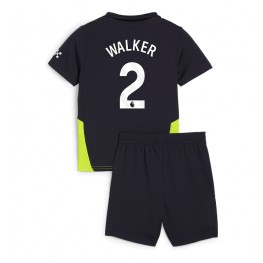 Manchester City Kyle Walker #2 Uit tenue Kids 2024-25 Korte Mouw (+ Korte broeken)